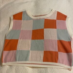 Colorful Kids Checkered Sweater Vest